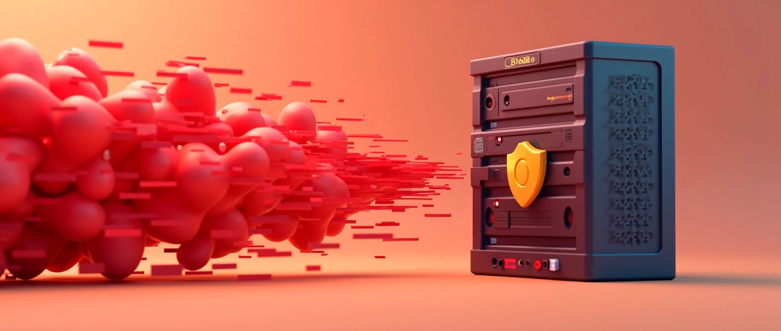 Защищенный сервер отражает DDoS атаку
