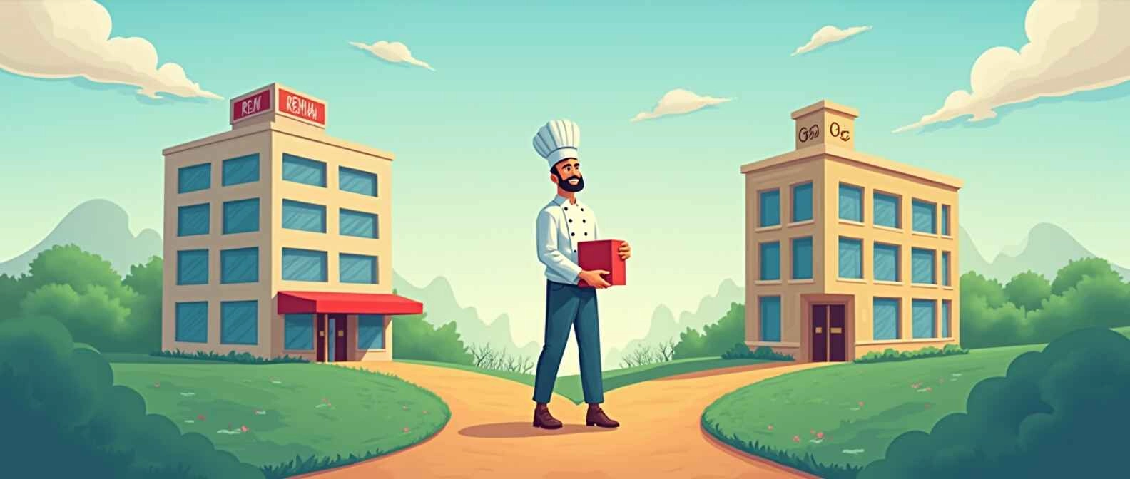 vibrant_illustration_of_a_restaurant_chef_standing_at_a_crossroads_with_two_paths-_one_leading_to_l_c8mj8rsf8kxf0u2llxl5_3.jpg vibrant_illustration_of_a_restaurant_chef_standing_at_a_crossroads_with_two_paths-_one_leading_to_l_c8mj8rsf8kxf0u2llxl5_3.jpg
