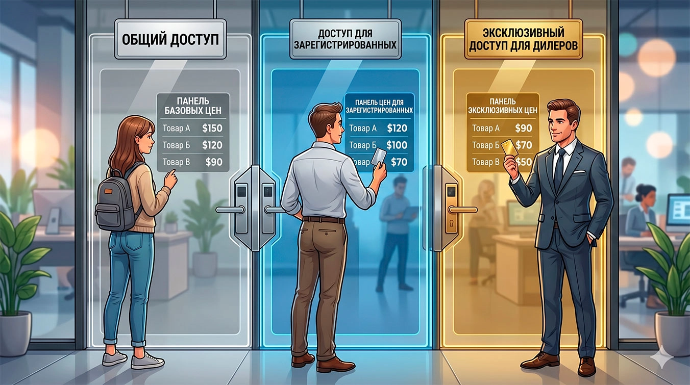 Группы пользователей и типы цен в Битрикс