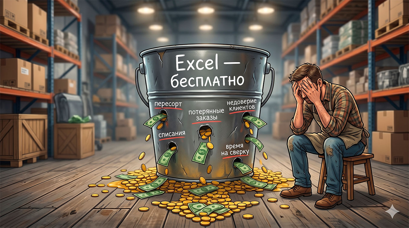 Цена «бесплатного» Excel для склада