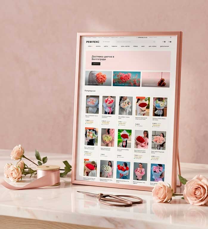 Главная страница интернет-магазина цветов REFLEX FLOWER в Волгограде